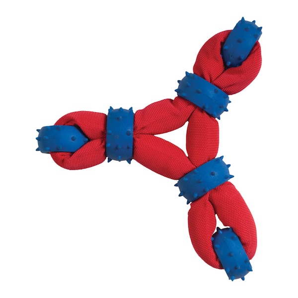 Chompers Chomper Gladiator Blue/Red Nylon/Rubber Tuff Nylon Triangle Tug Dog Toy Large WB11457 - main